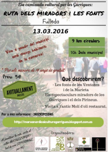 Fulleda Caminada popular por la Ruta dels miradors i les fonts